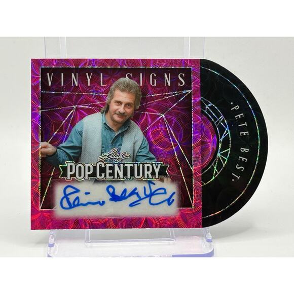 2025 Leaf Metal Pop Century Checklist 2025 Leaf Pop Century Pete Best Vinyl Signs Pink Scope Auto 5/5 SP Beatles